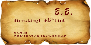 Birnstingl Bálint névjegykártya